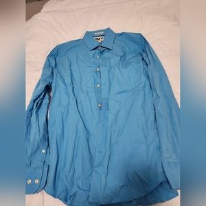 Express extra slim fit Aqua men's long sleeve dress shirt.